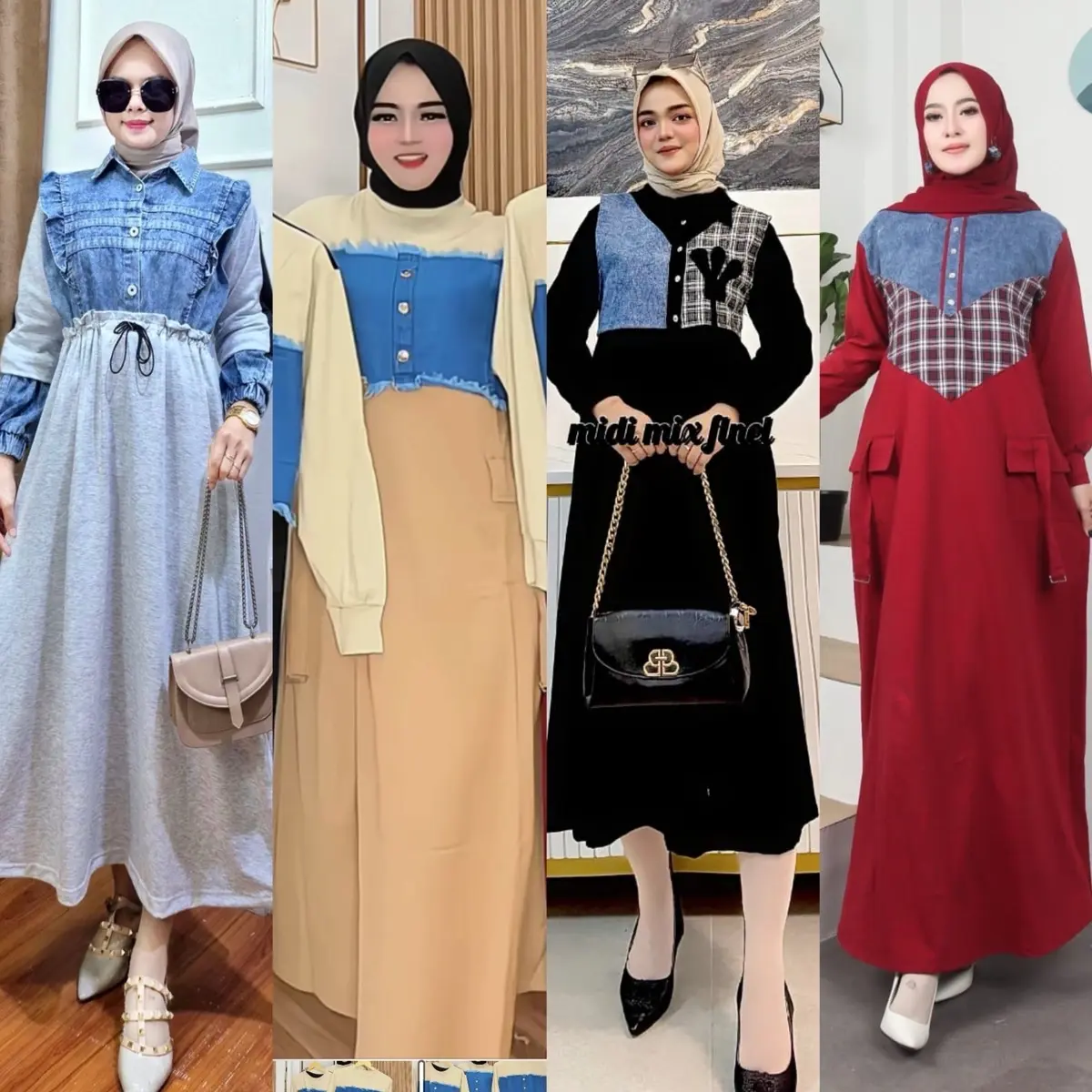 Midi Dress Combet mix jeans