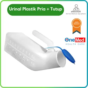Urinal Plastik Kotak + Tutup Wadah Penampung Urine 1000ml Tempat Urin Onemed