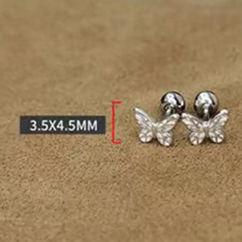 Bông Tai Đinh Tán Xoắn Ốc Cho Nữ Và Bé Gái, 1 Đôi, Nơ, Xương Tai, Bướm, Tiệc Cưới, Trang Sức Tinh Xảo Mới, Quà Tặng 4