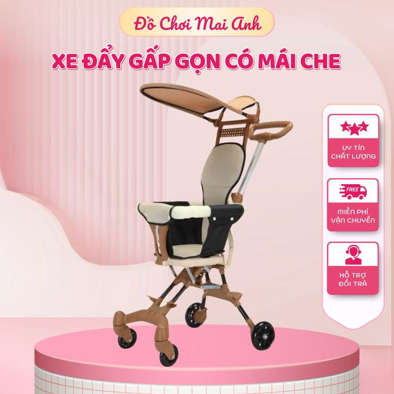 Xe đẩy gấp gọn du lịch 2 chiều full đệm và mái che cho bé.Bảo hành 6 tháng