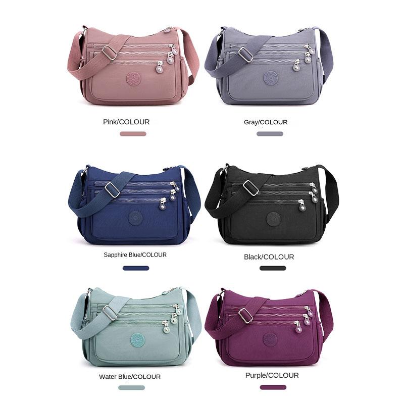 Túi Đeo Chéo Nylon Chống Thấm Nước Cho Nữ, Túi Du Lịch Sức Chứa Lớn Có Khóa Kéo Nhiều Lớp Cho Bé Gái, Túi Đưa Thư Đựng Đồ Giải Trí Ngoài Trời Đeo Vai 6