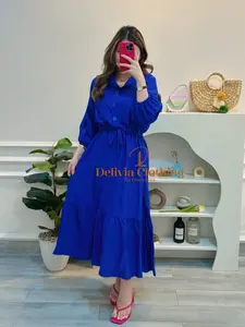 Delivia - Midi Dress Zola Linen 7665-5/6 - Dress Busui Friendly