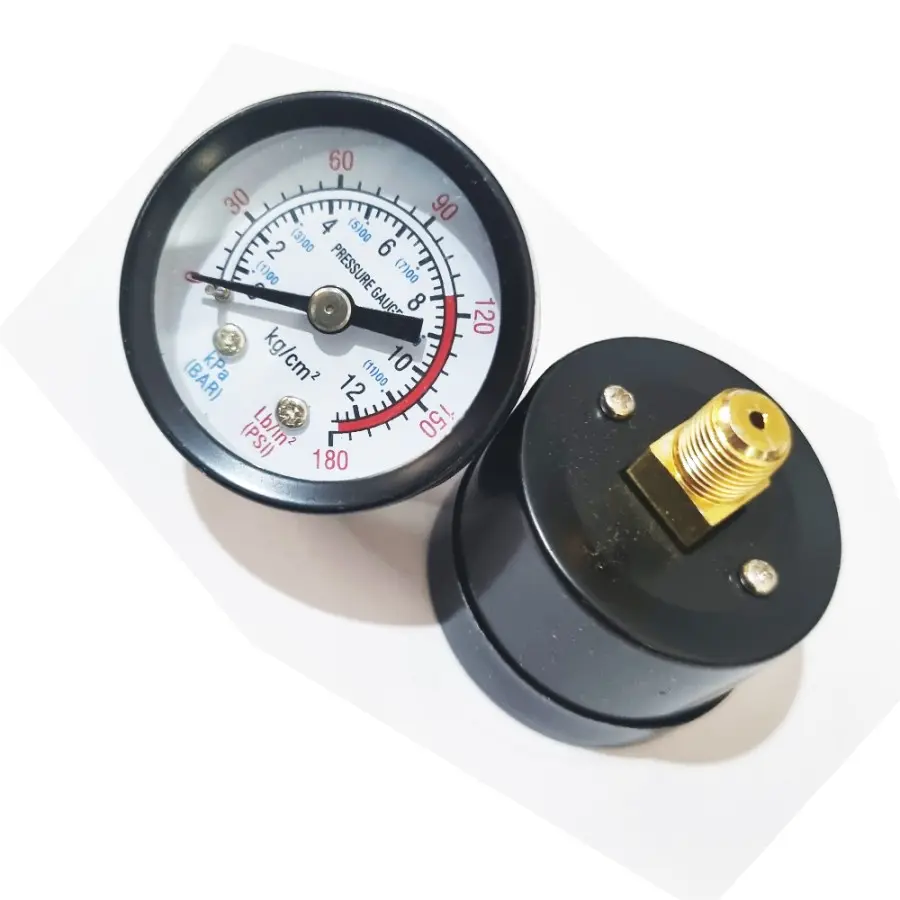Manometer Pressure Gauge 12 Bar Pengukur Tekanan Angin Meter Kompresor Merk Kentaro