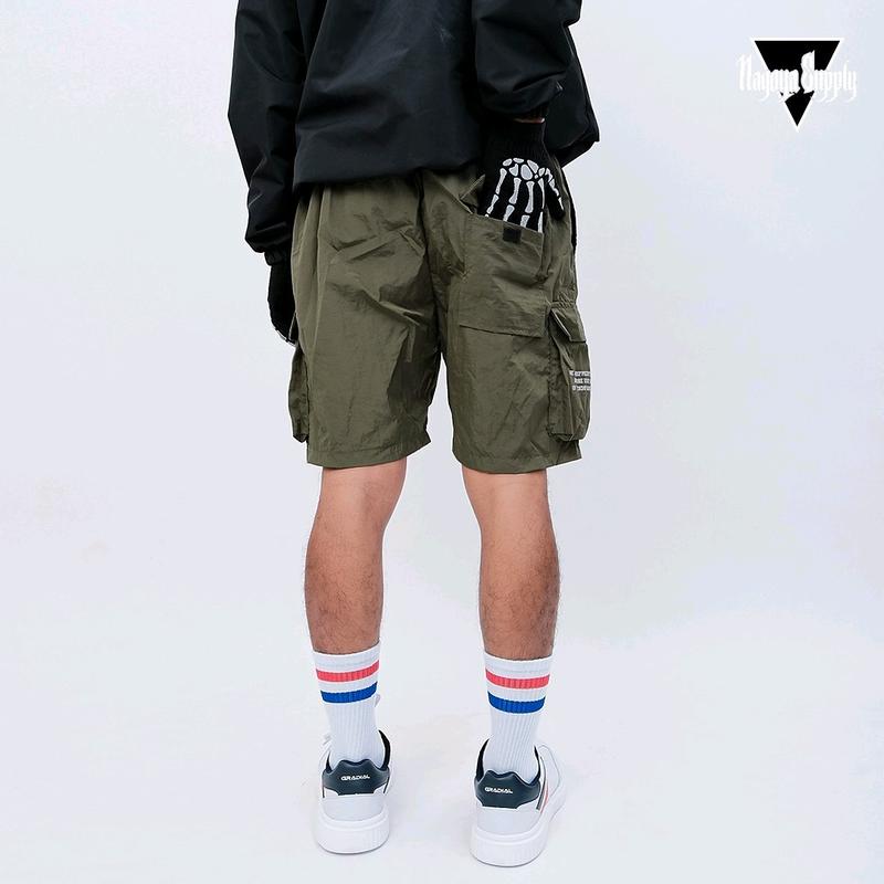 Celana Pendek Pria - Celana Trackpanst Crinkle - Celana Parasut Waterproof - Celana Trackpanst Type 3 Cowok Army 1