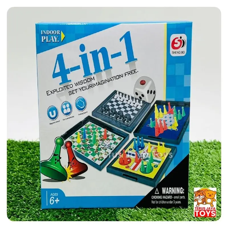 MAINAN ULAR TANGGA SNAKE & LADDERS / MAINAN CATUR 2IN1 1