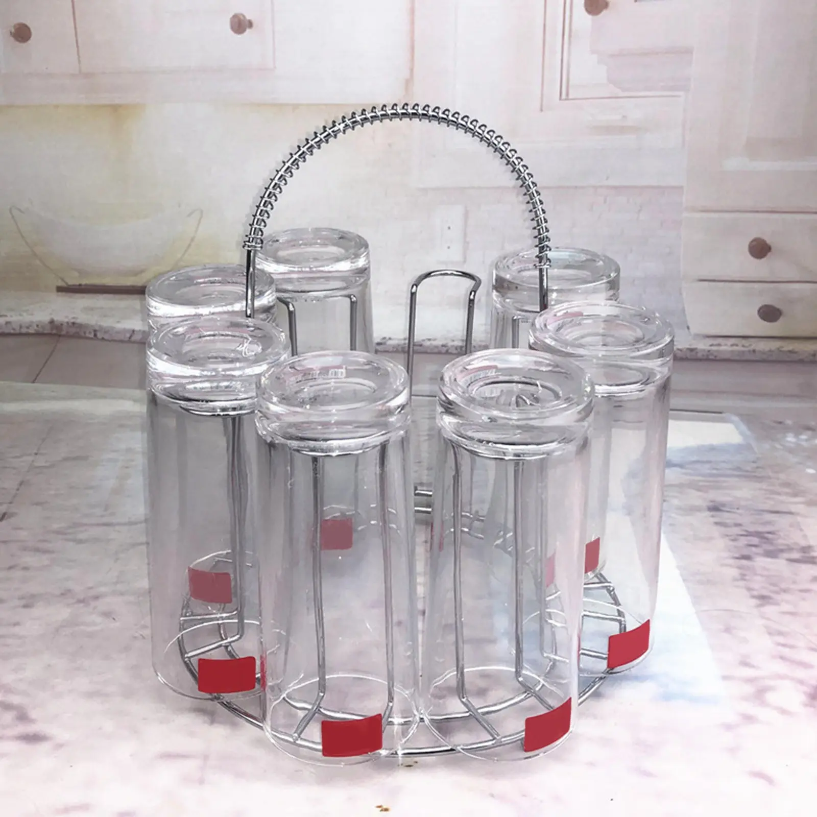Dụng Cụ Sắp Xếp Cốc, Chất Liệu Thép Không Gỉ, Giá Đỡ Ly Rượu, Giá Sắp Xếp Lưu Trữ, 8 Móc, Giá Để Ly, Giá Phơi Cốc, Thích Hợp Cho Mặt Bàn Nhà Hàng