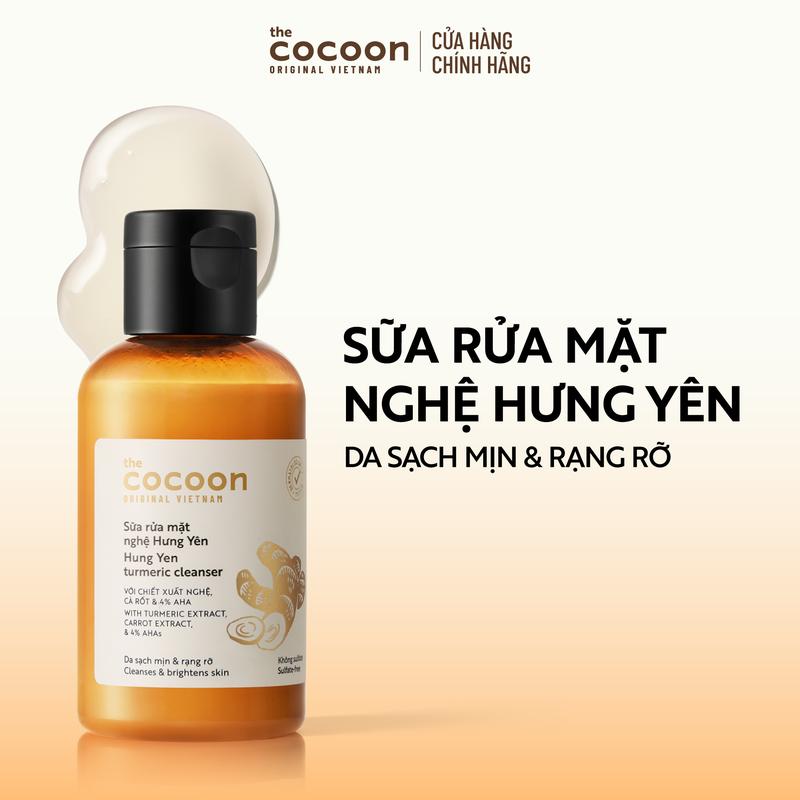 Sữa rửa mặt nghệ Hưng Yên Cocoon giúp da sạch mịn và rạng rỡ 140ml