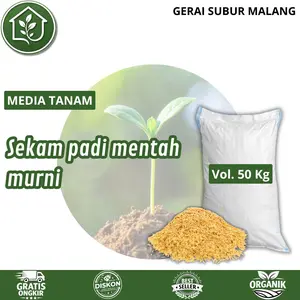 GERAI SUBUR MALANG Sekam Mentah Murni 1 Karung 5 Kg Netto: (± 900 Gram) / Siap pakai media tanam