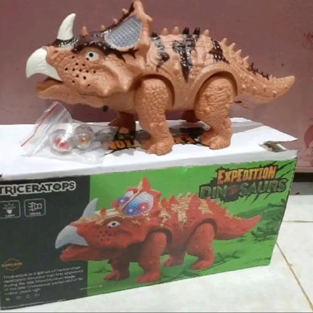 Mainan Dinosaurus Triceratops Jalan Dan Bertelur Dinosaurs Mainan Edukasi Anak