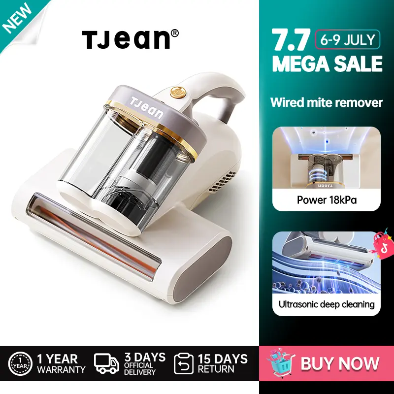 Máy hút bụi cầm tay TJean cho giường nệm – Lực hút 18Kpa, UV diệt khuẩn, hộp bụi kép 0