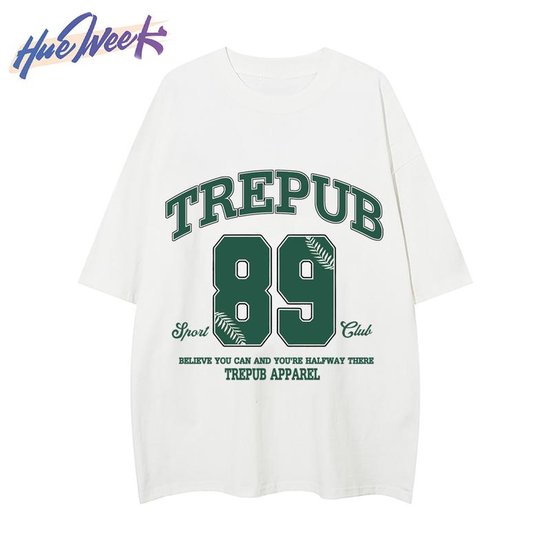 HUE WEEK. T-shirt Oversize American Retro High Street Style baju kaos 30s korea | Kaos baju Wanita pria/249 8
