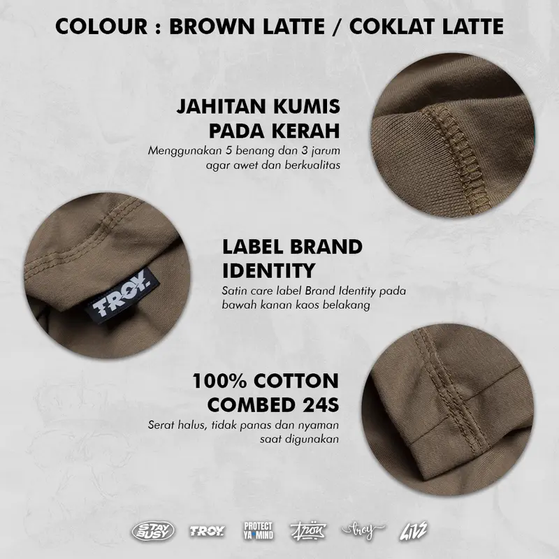 Troy Company Tshirt Brown Latte Enjoy Life - Kaos Pria Lengan Pendek Coklat Latte MT 2778 4