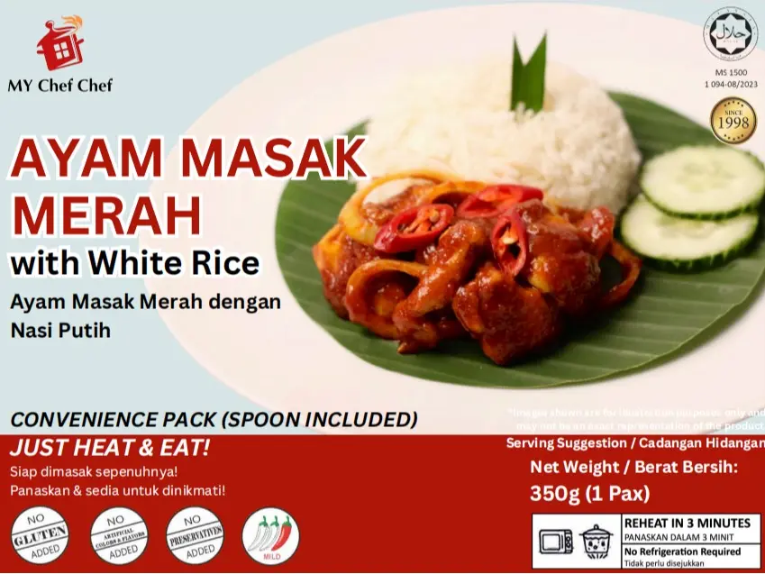 Instant Ayam Masak Merah with White Rice