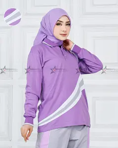 Atasan Kaos Olahraga Senam Wanita Lengan Panjang Seragam Baju Olahraga Wanita Bahan Tebal Lembut Ukuran M L Xl Xxl
