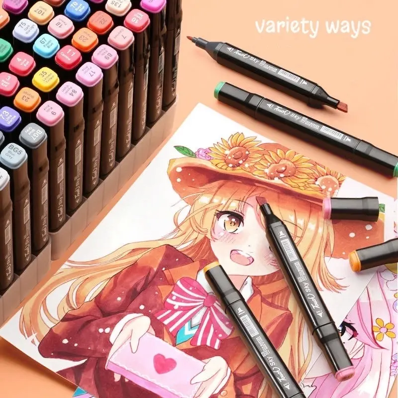 【COD】Touch 204/168/120 Warna Sketsa Spidol Umum General Marker Set Animation Markers Pen Stationery 1