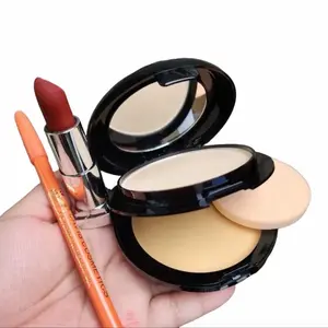 [PER SET ISI 3PCS] Paket Makeup Lengkap - Bedak 2in1 Lipstick Pensil Alis -