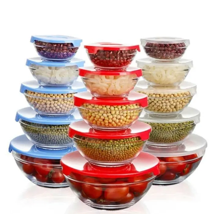 Glass Bowl Set 5 in 1 Fresh Bowl kaca/ Mangkuk Glass Set Beranak Bowel 5 Susun