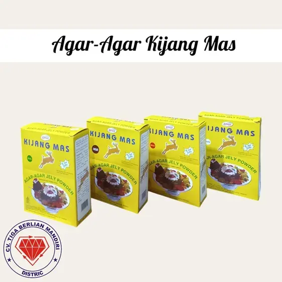 Agar-Agar Bubuk Kijang Mas 1 Pack – Agar Bubuk Halal untuk Puding & Kue