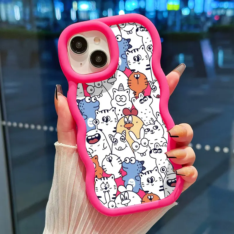 Casing Hp Untuk Realme 5 5i 5s 6i Case pola Hewan lucu Cesing Kasing baru Casing HP lensa kamera Kesing silikon Gelombang Softcase 7