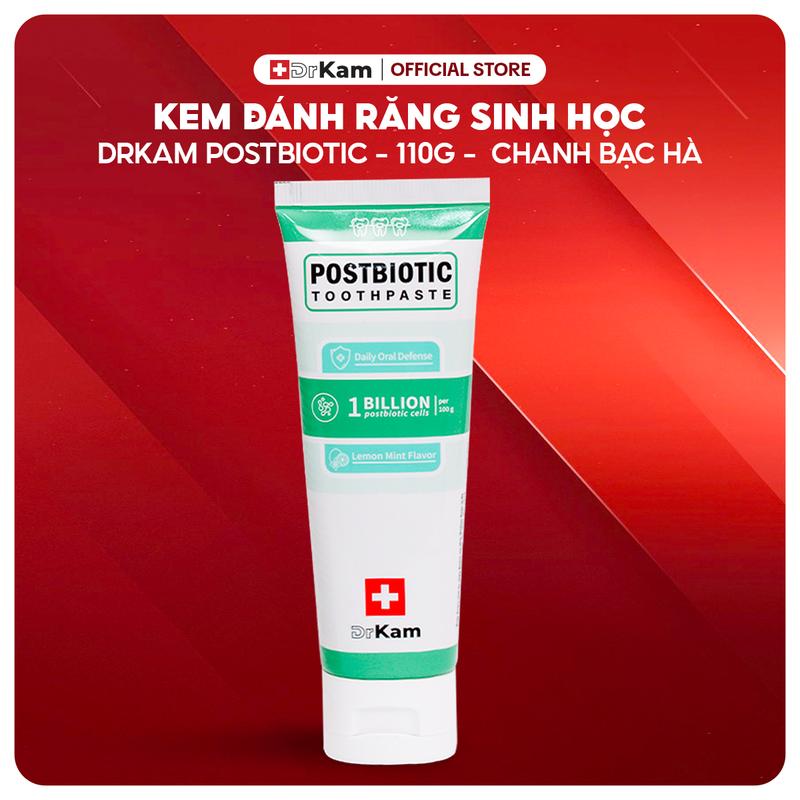 Kem đánh răng sinh học DrKam Postbiotic 110g – 1 tỷ lợi khuẩn bất hoạt – Dịu nhẹ cho răng nhạy cảm – Trắng răng, khỏe nướu từ gốc