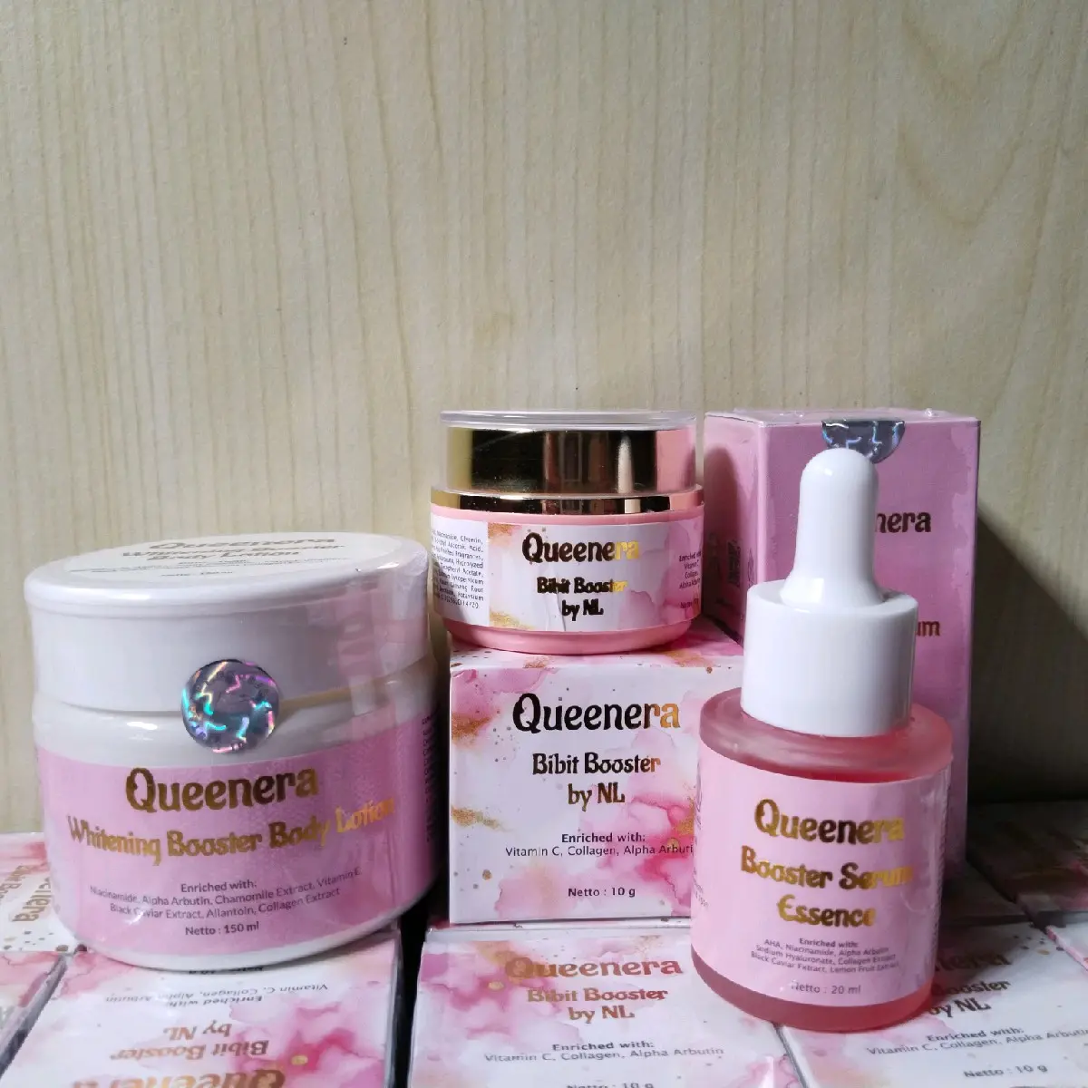 [Terlaris] paket pemutih badan Queenera hb+serum+bibit