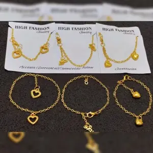 12 pcs gelang rantai gold love bintang gelang wanita