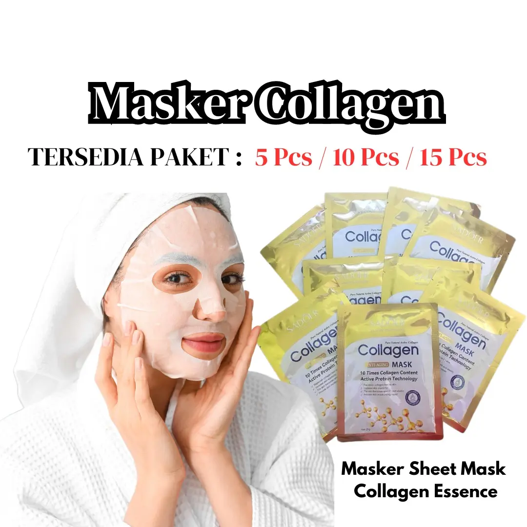 Masker Collagen Essence Face Mask Masker Wajah Hidrasi Kulit Kering Anti Penuaan Anti Aging Kerutan Perawatan Mencerahkan Mengencangkan Pencerah
