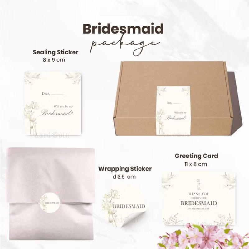FULL SET Box Bridesmaid with Sticker and Card Bridesmaid 3