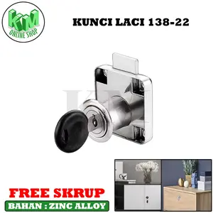 Kunci Loker Lemari Huben Laci 138 22 mm Camlock Besi Plat...