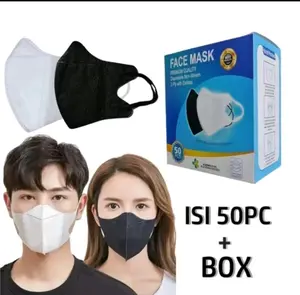 MASKER DUCKBILL 50 PCS 1 PACK HITAM PUTIH MASKER DUCKBILL 3 PLY ADA BOX