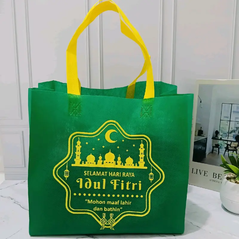 (LUSINAN 12pcs) Goodie bag BOX IDUL FITRI 25x25x25/ tas spunbond LEBARAN box 0