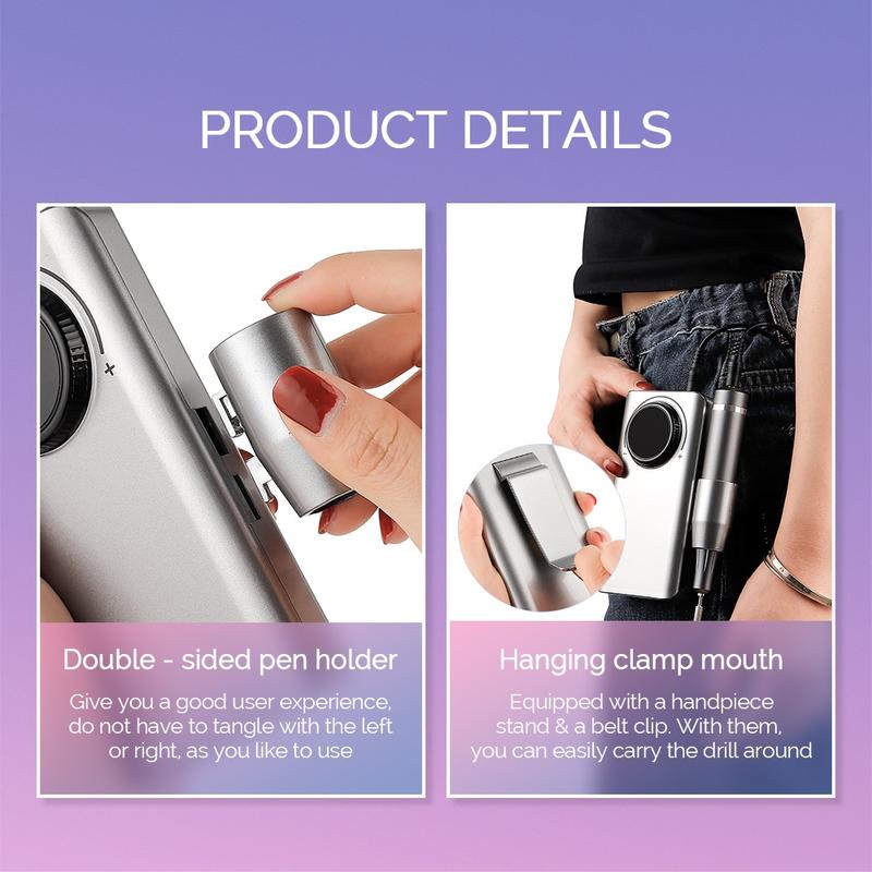Product Introduction of Nail Grinder Nail Drill Machine Nail Polisher 0~35000rpm 30W Portable High-grade Nail Design Device Nail Care Manicure 27