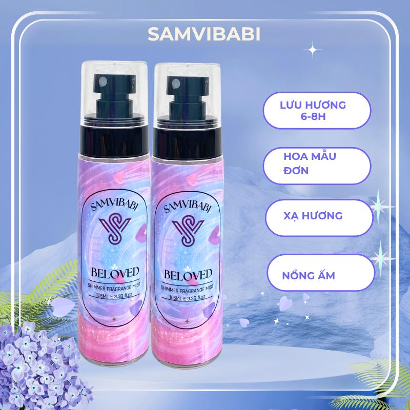 (mua 3 tặng 1) Body Mist, nước hoa xịt ơm toàn thân nữ Samvibabi lưu hương 6-8h , mùi hương cho học sinh sinh viên