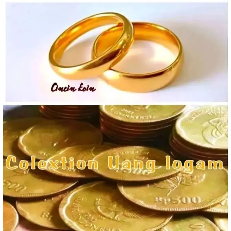 Cincin polos terbuat dari Koin Logam 1991-1992 Berlapis Emas 24K