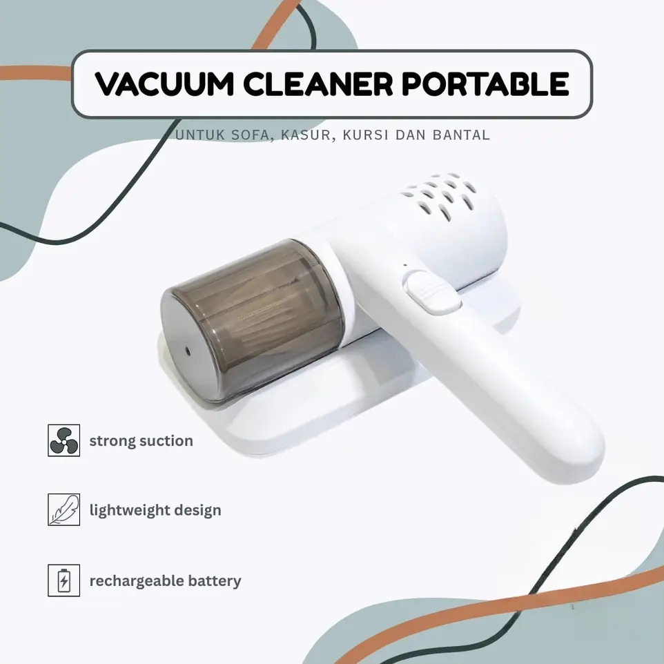 [COD] Vacuum Cleaner UV Portable Mini Vakum Penghilang Tungau Bakteri Penyedot Debu Kasur dengan Suction Kuat Desain Ringan dan Baterai Isi Ulang