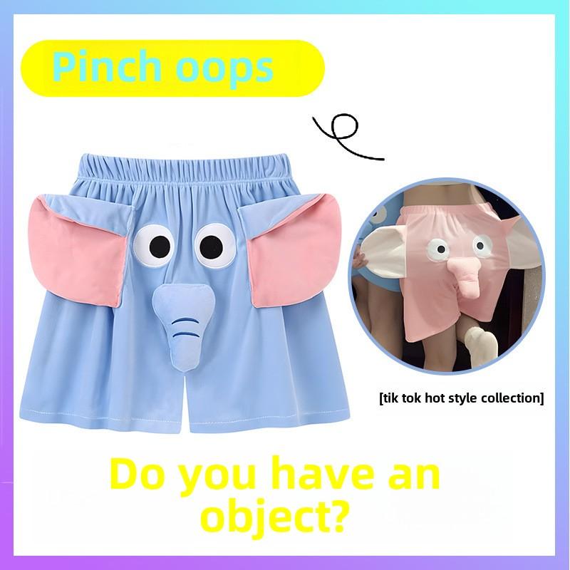Product Introduction of Cute elephant pajamas summer couple style funny squeaking pig casual pants shorts boys loose big pants Loungewear Menswear Nightwear Lingerie Man Homewear Pjs Trouser Longsleeve Tropical 16