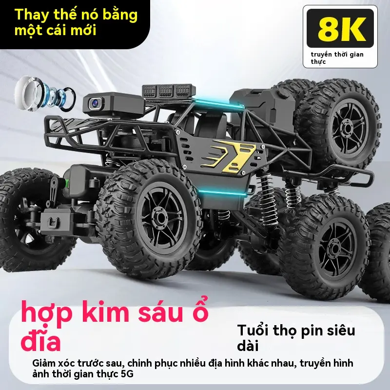 Xe Điều Khiển Từ Xa, Ngoại Cỡ, Xe Địa Hình Trôi Dạt, Ổ Bốn Bánh, Xe Trống Leo Núi, Xe Đồ Chơi Sạc Đua Xe Sáu Bánh Cho Bé Trai Toy Pin 0