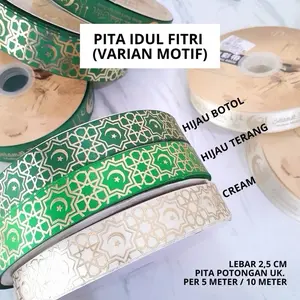 Ptita Idul Fitri Lebaran 2,5 cm / Pita Lebaran Dekorasi Idul Fitri 2,5 cm