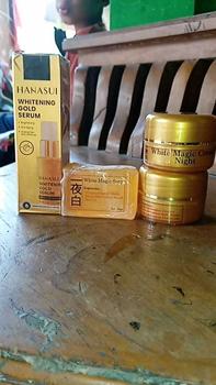 Product Review of Paket cream white magic plus serum gold hanasui 4 in 1 Perawatan Wajah Pelembab Pencerah Mencerahkan Hitam Komedo from u**3 0