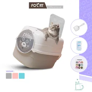 (GRATIS SEKOP) FOCAT Pet Litter Box Kucing Lucu Tertutup Super Besar M62 / Tempat Pup Kucing / Bak Toilet Pasir Kucing GRATIS Sekop litter  box box pup  kucing