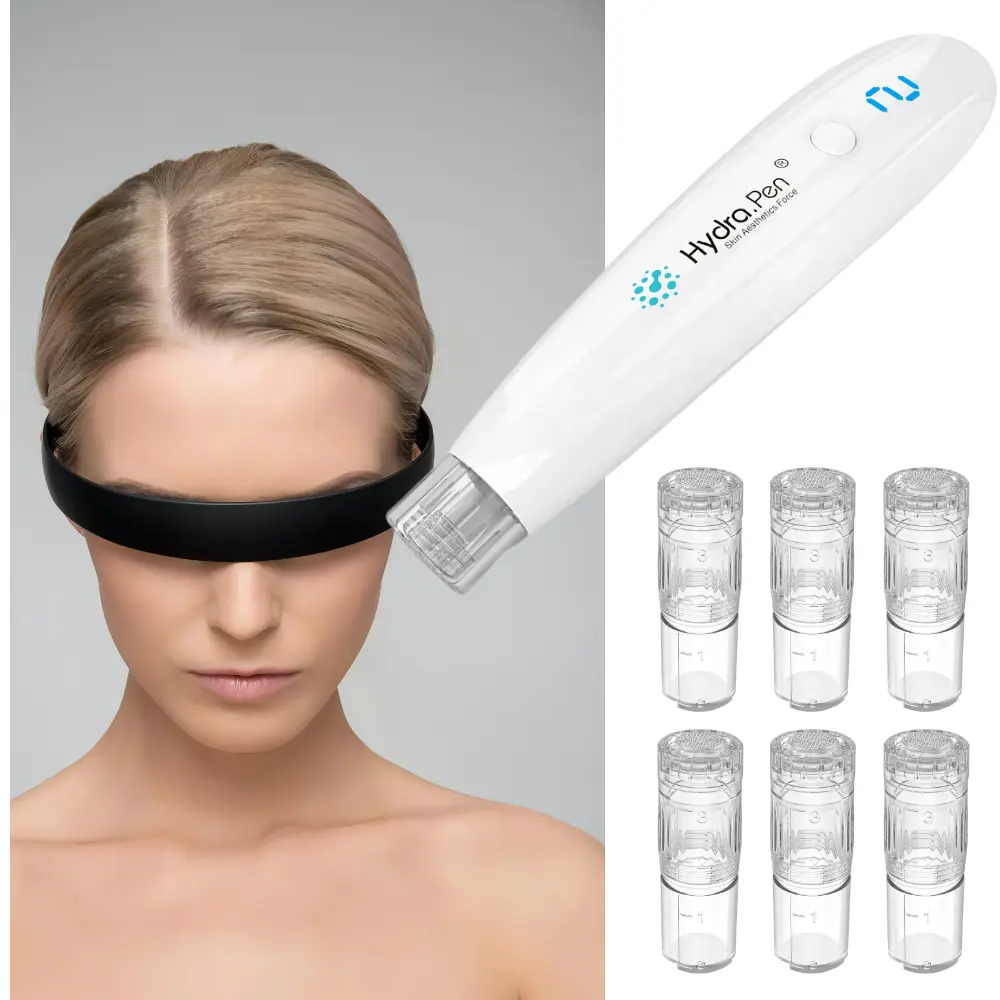6 Free Cartridges: 6pcs Round Nano - Dr. Pen Hydra Pen H2 Microneedling Pen - Automatic Serum Applicator HydraPen for Face Body - Amazing Skin Care Tool for Home Personal Use