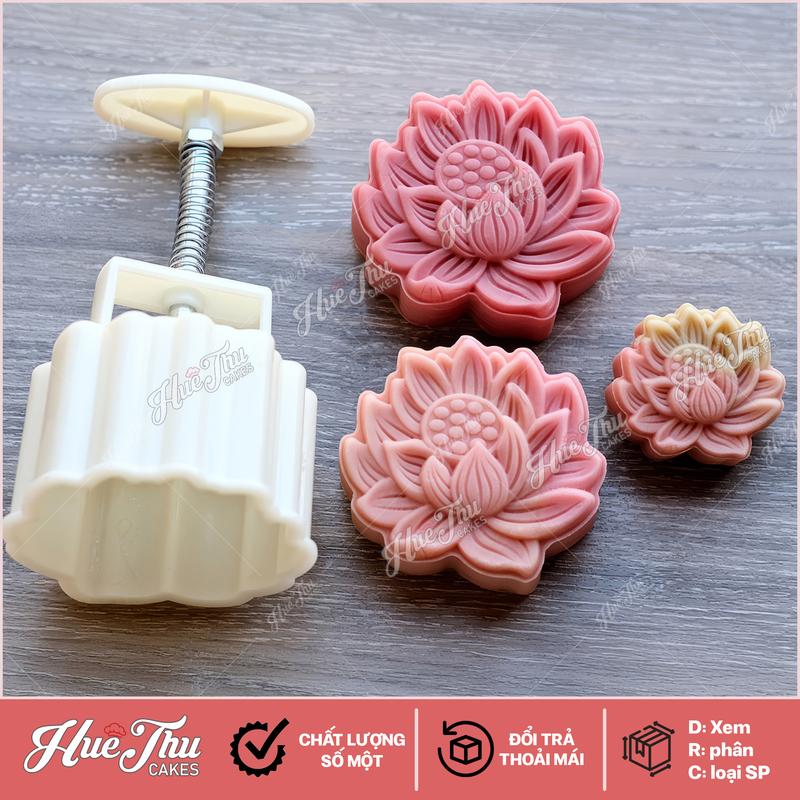 Khuôn lò xo Hoa Sen 50/125/150g - khuôn làm bánh trung thu, bánh dứa, bánh cốm xu xê, nhấn xôi hoa đậu