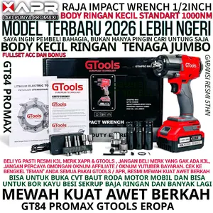 IMPACT WRENCH GTOOLS GT84PROMAX 1000nm 1/2 inch  Body kecil  Tenaga jumbo Pembuka baut roda motor mobil