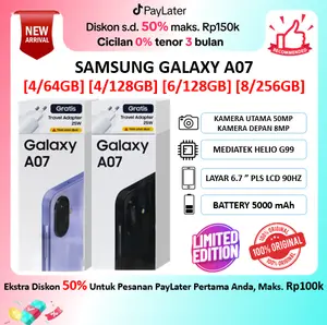 Samsung Galaxy A07 [4/64GB] [4/128GB] [6/128GB] [8/256GB] | Mediatek Helio G99 | 50MP Camera | 5000mAh | Garansi Resmi