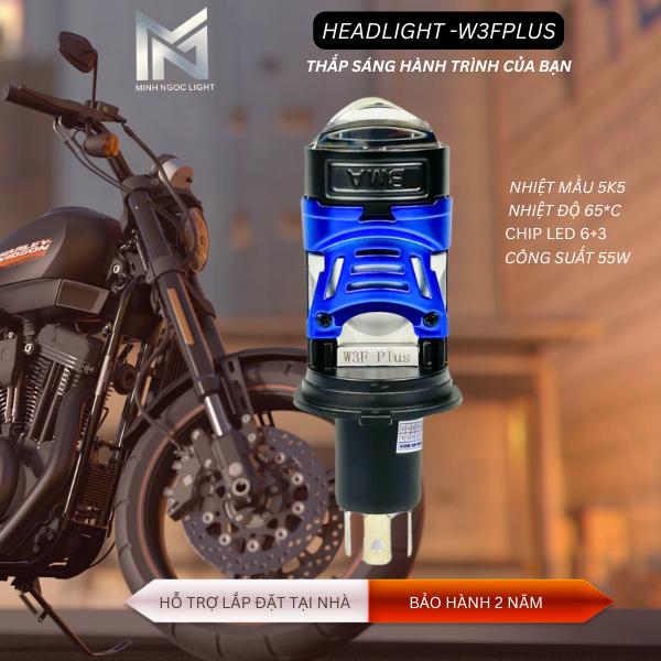 ĐÈN PHA W3F VÀ W3F PLUS BMA BẢN NÂNG CẤP KÍNH TÍM PHỦ NANO LẮP PHA Ô TÔ XE MÁY CHÂN H4