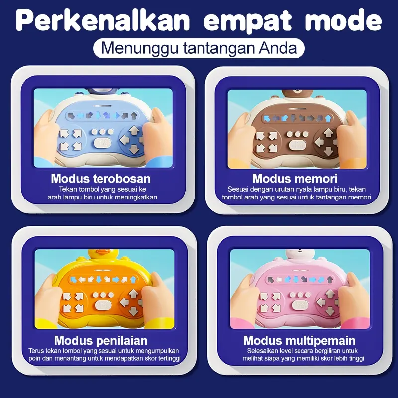 Pop It Push Bubble Game Mainan Anak-anak Mesin Permainan Genggam Tari Jari Elektronik Mainan Fidget Latihan Sensorik Tangan-Mata Hadiah 7