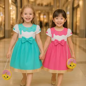 Two Mix - Dress Anak Perempuan Cantik Bonus Gratis Tas Bahan Kaos + Satin 4181 Baju Fashion Lebaran Ramadhan 2026