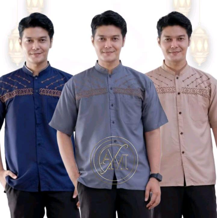 Harga Satu Paket Lebih Murah / Harga 3 Baju Koko pria lengan pendek bordir jasuke kekinian / Beli 3 Harga lebih murah / fashion muslim Katun Dewasa Formal Panjang 1