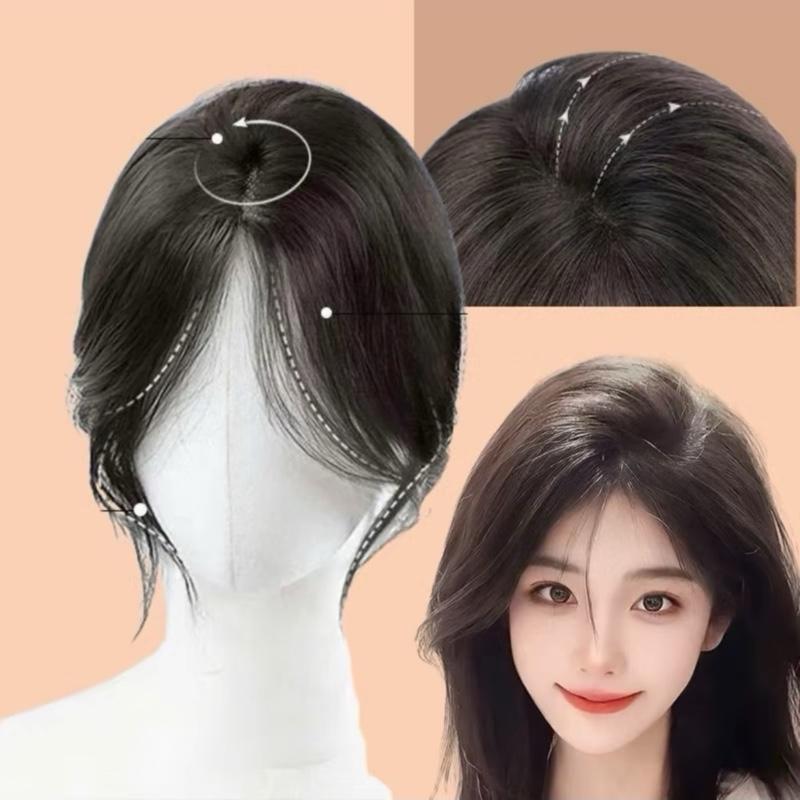  TGTP - Mái Phủ Hói Dáng V Bo Tròn - Lưới Tàng Hình Móc Tay Thủ Công Che hói vùng trán bò l.i.ế.m tốt Tóc Giả băng tóc thật kích thước 9x10 