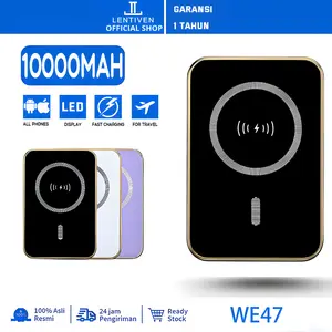 LENTIVEN Wireless Powerbank 10000Mah Fast Charging Mini Led Display WE47